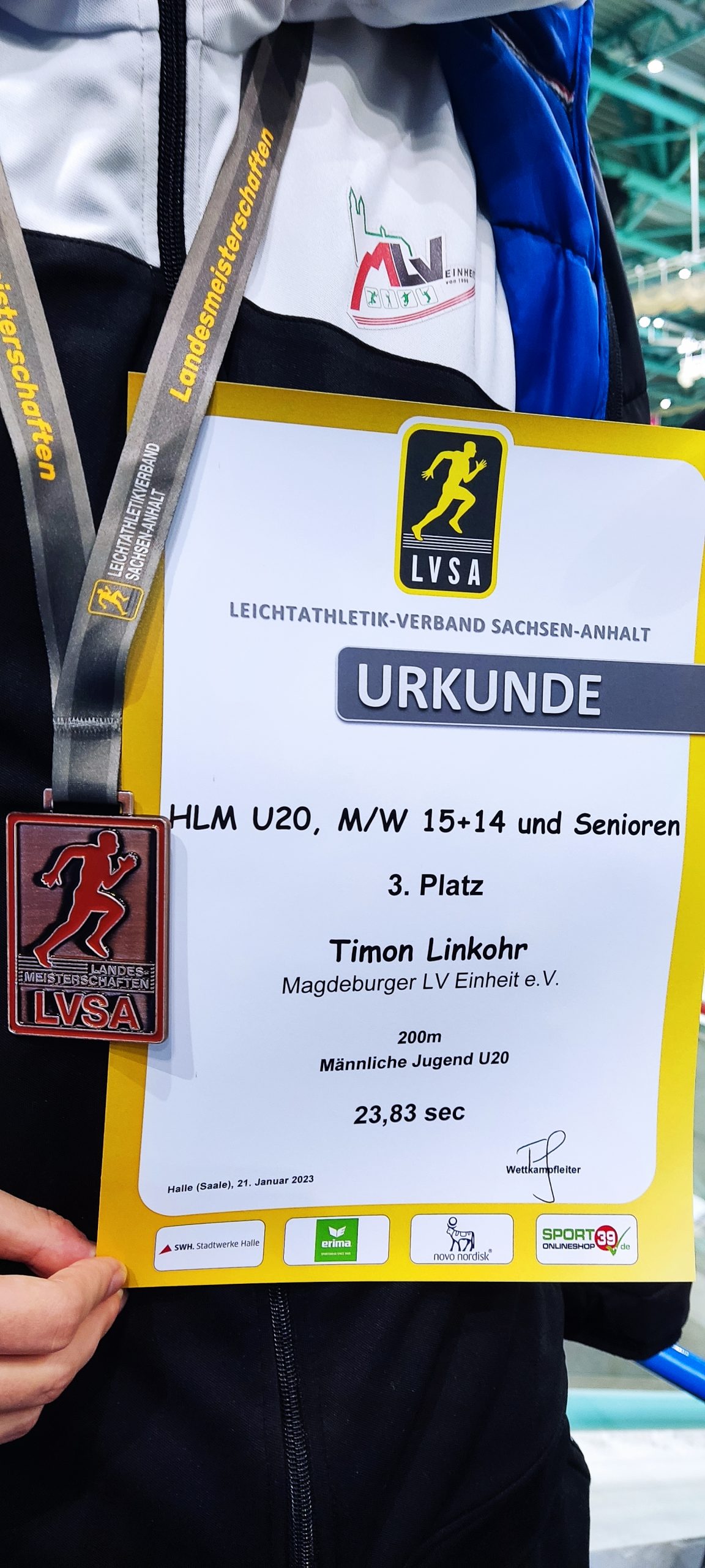 3 Platz Timon Linkohr 200m U20M